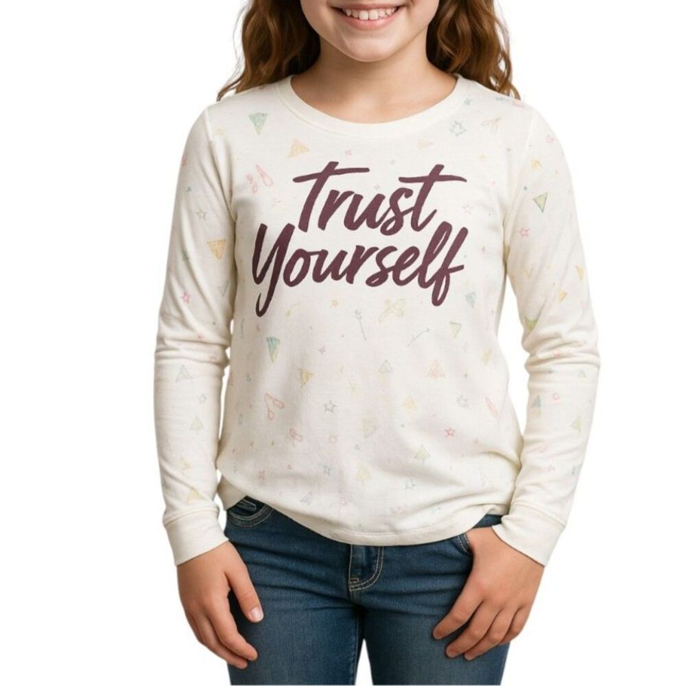 🔥 5 for $30 🔥 NWT Justice Girls “Trust Yourself” Long Sleeve Shirt | Size 14